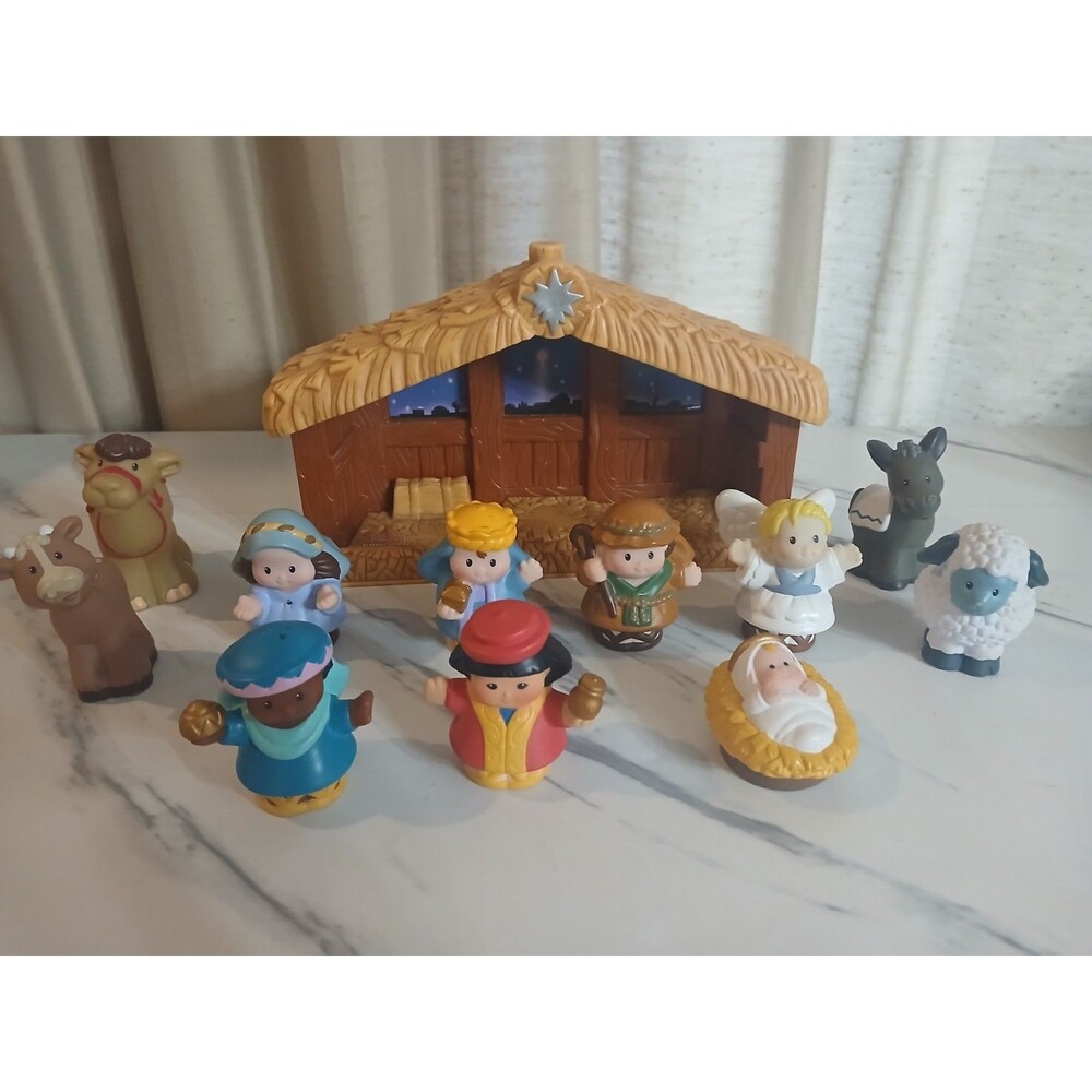 VTG 2002 Fisher Price Little People A Christmas Story Nativity Set 12 Pieces